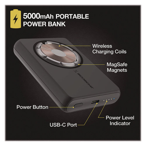 Gobat Magsafe Wireless Power Bank, 10 W, Black
