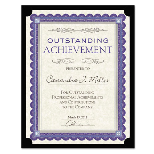 Certificate Holder, Black, 105lb Linen Stock, 12 X 9.5, 10/pack