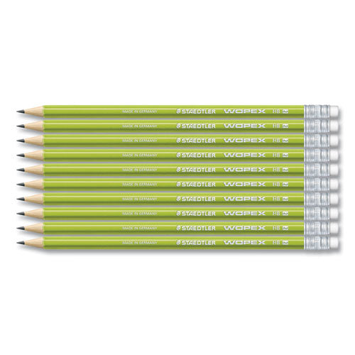 Wopex Extruded Pencil, Hb (#2), Black Lead, Green Barrel, 10/pack
