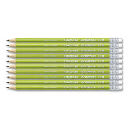 Wopex Extruded Pencil, Hb (#2), Black Lead, Green Barrel, 10/pack