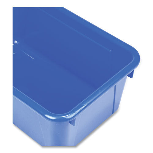 Cubby Bin With Lid, 2 Gal, 8.2 X 12.5 X 11.5, Blue, 5/pack