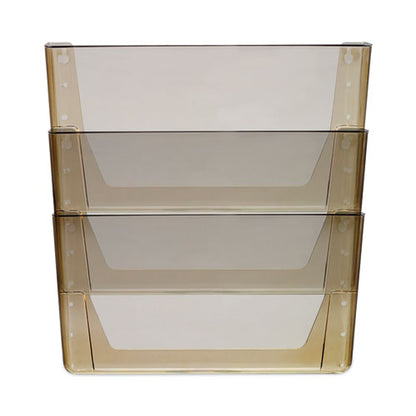 Wall File, 3 Sections, Letter Size, 13" X 4" X 14", Smoke, 3/set