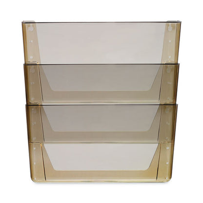 Wall File, 3 Sections, Legal Size, 16" X 4" X 14", Smoke, 3/set