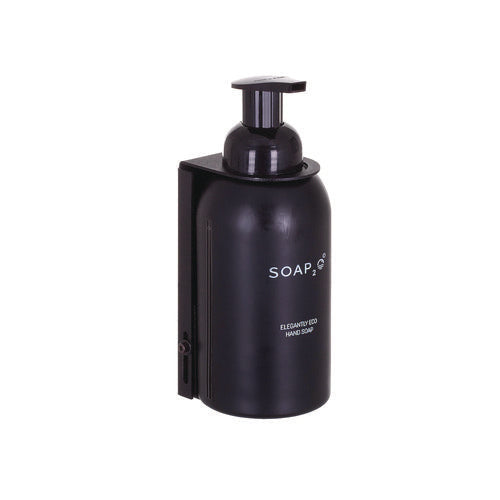 Eco Glass Bottle Soap Dispenser, 350 Ml, Black, 30/carton
