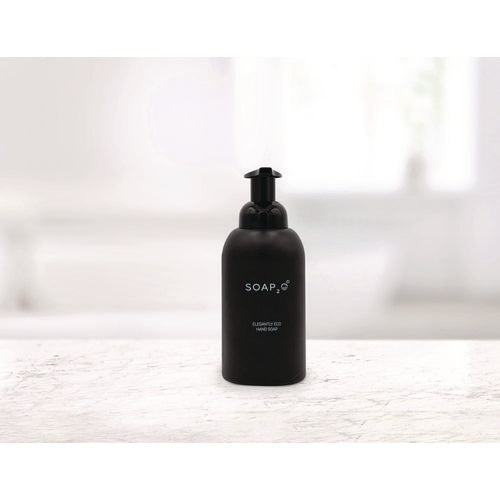 Eco Glass Bottle Soap Dispenser, 350 Ml, Black, 30/carton