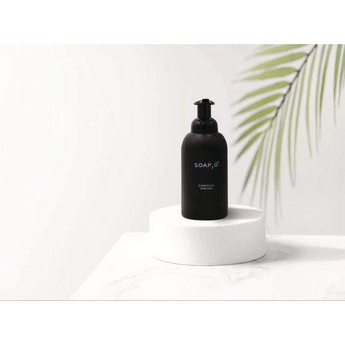Eco Glass Bottle Soap Dispenser, 350 Ml, Black, 30/carton