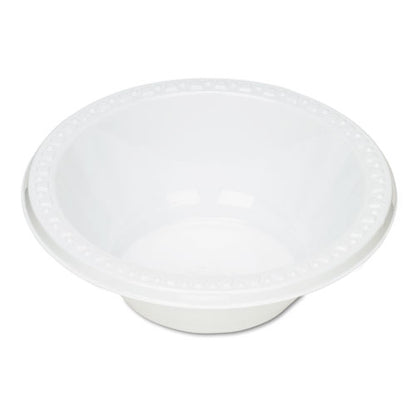 Plastic Dinnerware, Bowl, 12 Oz, White, 125/pack