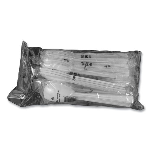 Table Set Plastic Serving Forks And Spoons, 9.5", White, 48/pack