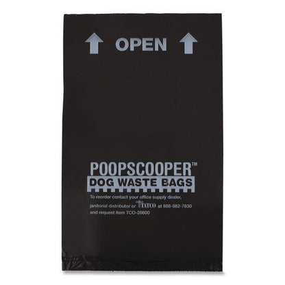 Dog Waste Bags, Open-face, 0.5 Gal, 8" X 13", Black, Perforated Roll, 200 Bags/roll, 10 Rolls/carton