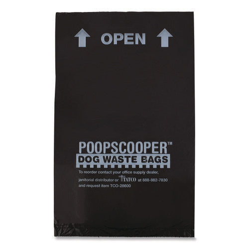 Dog Waste Bags, Open-face, 0.5 Gal, 8" X 13", Black, Perforated Roll, 200 Bags/roll, 10 Rolls/carton