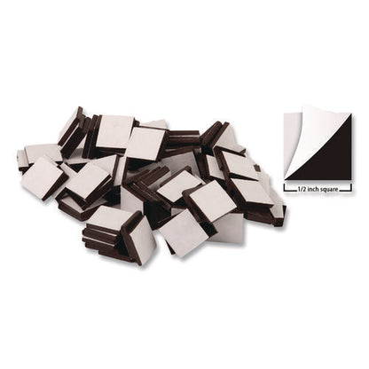 Adhesive Magnetic Squares, 0.5" X 0.5", Black, 100/set