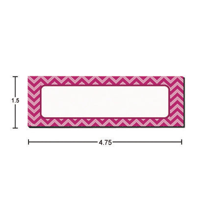 Chevron Labels Magnetic Accents, Chevron Labels, 1.5" X  4.75", Assorted Colors, 20/pack