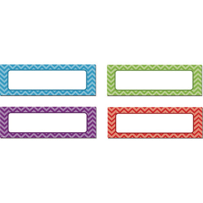 Chevron Labels Magnetic Accents, Chevron Labels, 1.5" X  4.75", Assorted Colors, 20/pack