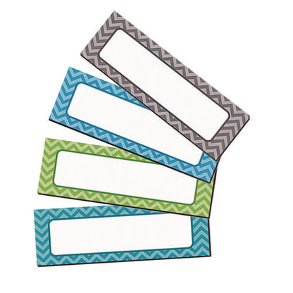 Chevron Labels Magnetic Accents, Chevron Labels, 1.5" X  4.75", Assorted Colors, 20/pack