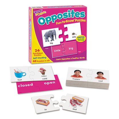Fun To Know Puzzles, Opposites And Position Words Matching Game, Ages 3 And Up, (24) Puzzle Piece Pairs