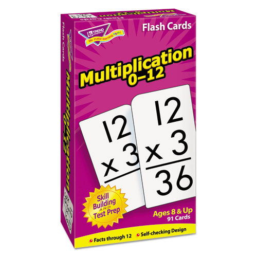 Skill Drill Flash Cards, Multiplication 0 To 12, Grades 4 To 6, 3" X 6", Black And White, 91/pack