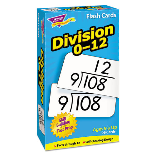 Skill Drill Flash Cards, Division 0 To 12, Grades 4 To 6, 3" X 6", Black And White, 91/pack