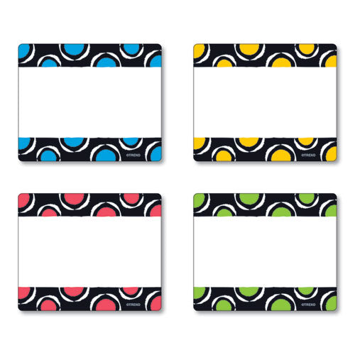 Terrific Labels Name Tags, Dots Design, 3" X 2.5", Assorted Colors, 36/pack
