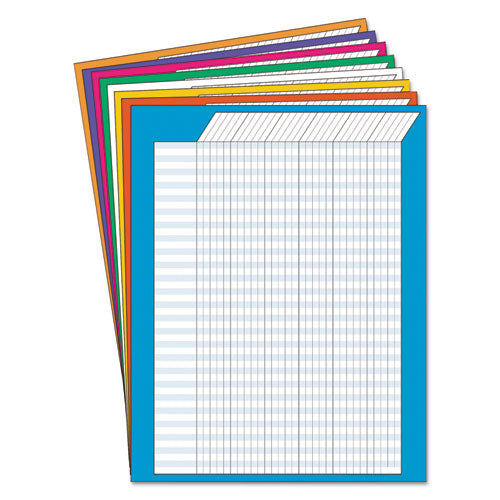 Jumbo Incentive Charts, Vertical Orientation, 22" X 28", Assorted Colors, 8/pack