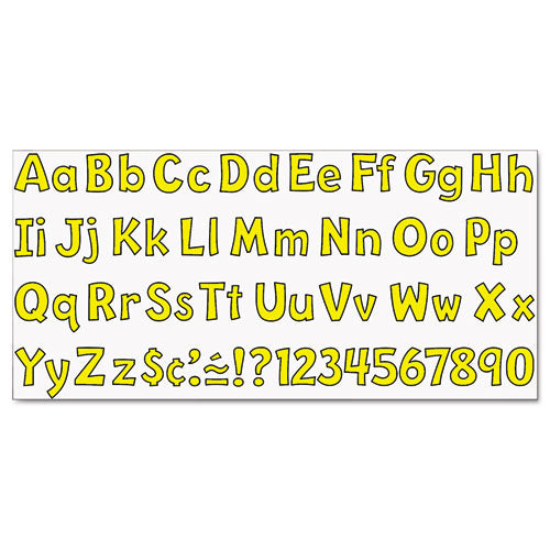 Ready Letters Playful Combo Set, 4" Tall, Yellow Characters, Black Background, 216/set
