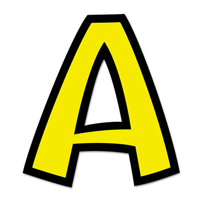 Ready Letters Playful Combo Set, 4" Tall, Yellow Characters, Black Background, 216/set