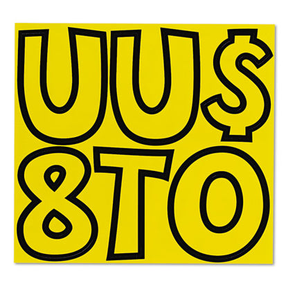 Ready Letters Playful Combo Set, 4" Tall, Yellow Characters, Black Background, 216/set