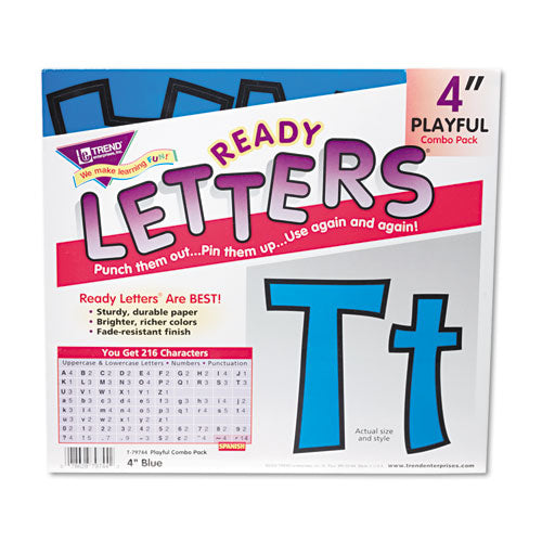 Ready Letters Playful Combo Set, 4" Tall, Blue Characters, 216/set