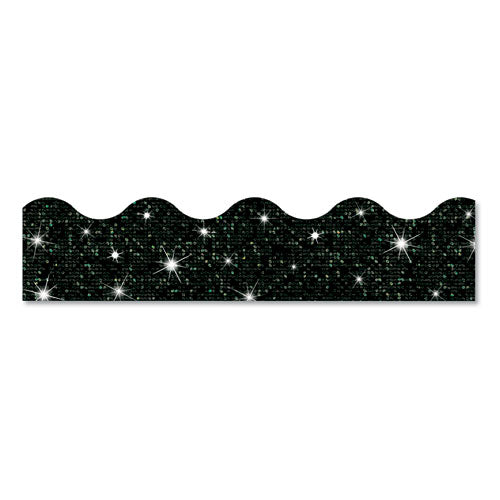 Sparkle Terrific Trimmers, Sparkles, 2.75" X 32 Ft, Black Sparkle, 12/set