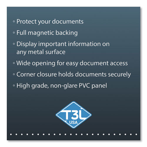 Easy Load Magnetic Pocket With Corner Closure, 14 X 11, Clear Frame, 5/pack