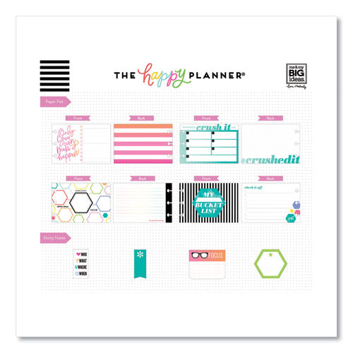 Productivity Multi Accessory Pack, (20) Double Sided Pre-punched Cards, (20) Half Sheet Stickers, (3) Sticky Note Pads