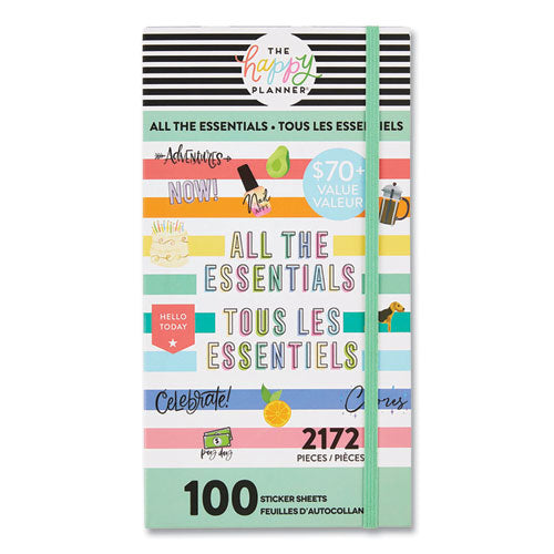 All The Essentials Mega Value Pack Stickers, Decorative And Productivity Stickers, Assorted Sizes And Colors, 2,172/pack