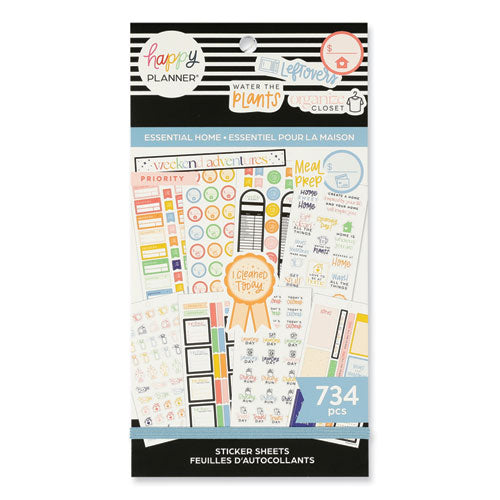 Essentials Home Classic Stickers, Assorted Sizes And Colors, 734/pack