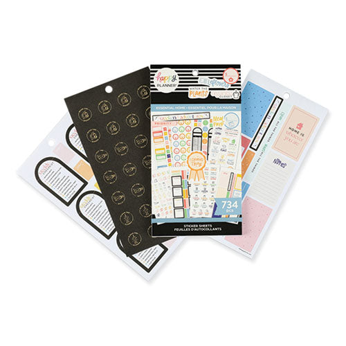 Essentials Home Classic Stickers, Assorted Sizes And Colors, 734/pack