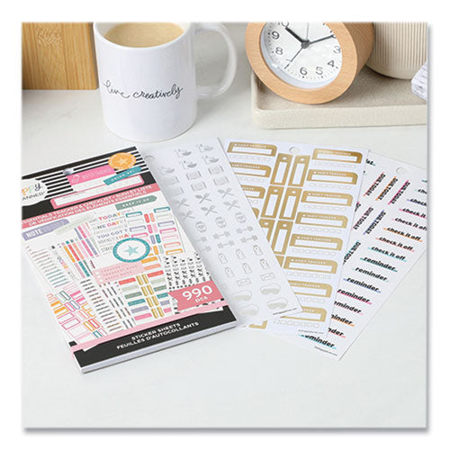 Essentials Tracker And Checklist Classic Stickers, Assorted Sizes And Colors, 990/pack