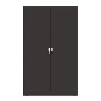 Jumbo Combination Steel Storage Cabinet, 48w X 24d X 78h, Black