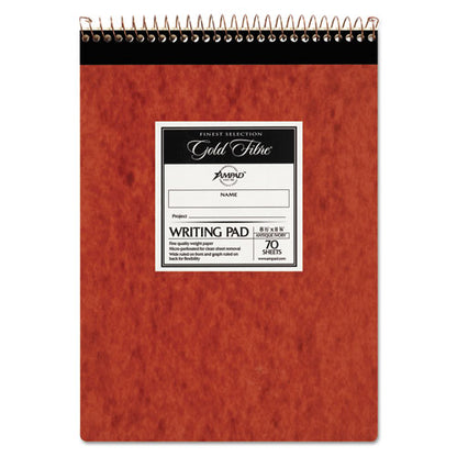 Gold Fibre Retro Wirebound Writing Pads, Wide/legal And Quadrille Rule, Red Cover, 70 White 8.5 X 11.75 Sheets