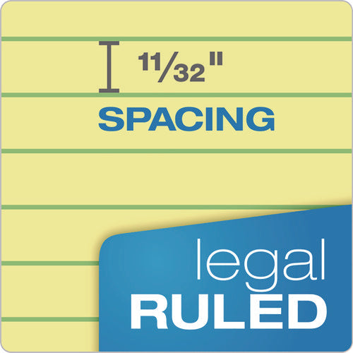 Perforated Writing Pads, Wide/legal Rule, (50) Canary-yellow 8.5 X 14 Sheets, Dozen