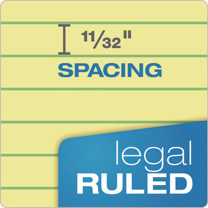 Perforated Writing Pads, Wide/legal Rule, (50) Canary-yellow 8.5 X 14 Sheets, Dozen