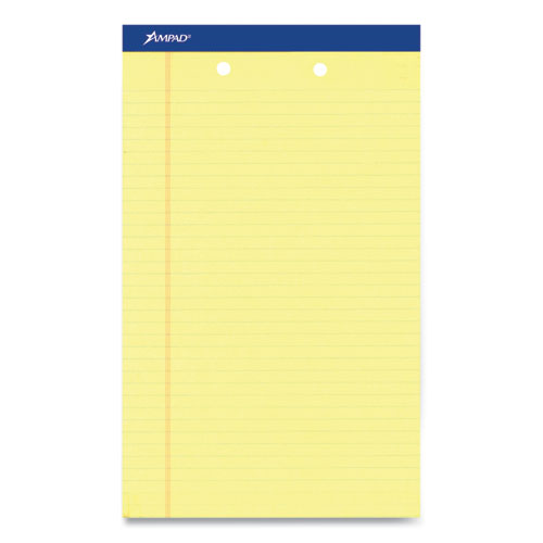 Perforated Writing Pads, Wide/legal Rule, (50) Canary-yellow 8.5 X 14 Sheets, Dozen