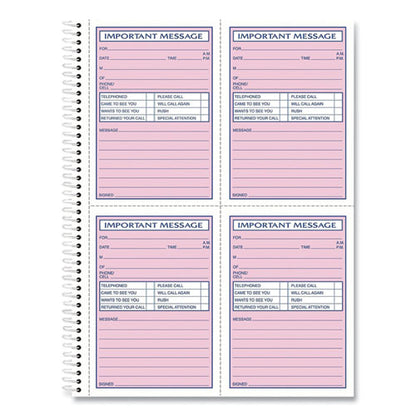Telephone Message Book With Fax/mobile Section, Two-part Carbonless, 3.88 X 5.5, 4 Forms/sheet, 400 Forms Total