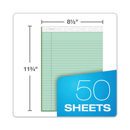 Prism + Colored Writing Pads, Wide/legal Rule, 50 Pastel Green 8.5 X 11.75 Sheets, 12/pack