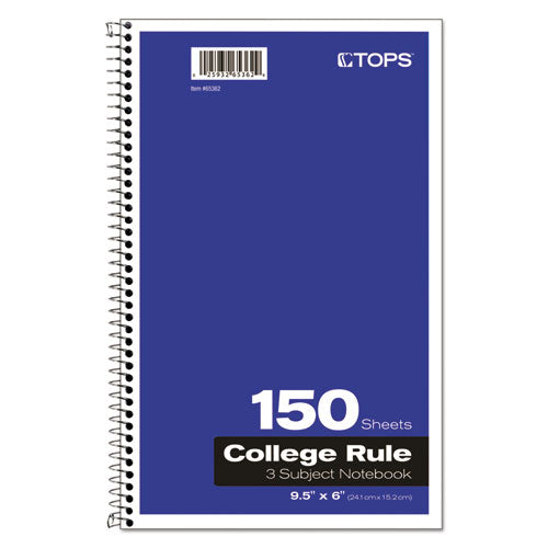Coil-lock Wirebound Notebook, 3-subject, Medium/college Rule, Randomly Assorted Cover Color, (150) 9.5 X 6 Sheets