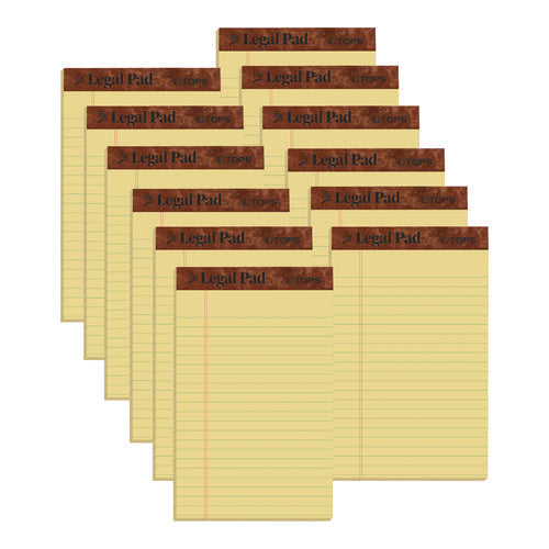"the Legal Pad" Ruled Perforated Pads, Narrow Rule, (50) Canary-yellow 5 X 8 Sheets, Dozen