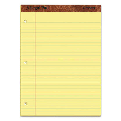 "the Legal Pad" Ruled Perforated Pads, Wide/legal Rule, (50) Canary-yellow 8.5 X 11.75 Sheets, Dozen