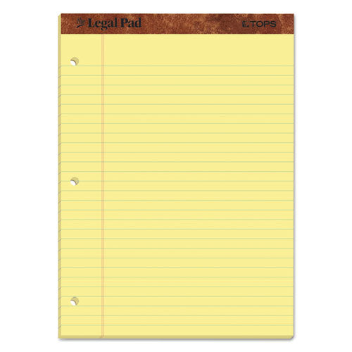"the Legal Pad" Ruled Perforated Pads, Wide/legal Rule, (50) Canary-yellow 8.5 X 11.75 Sheets, Dozen