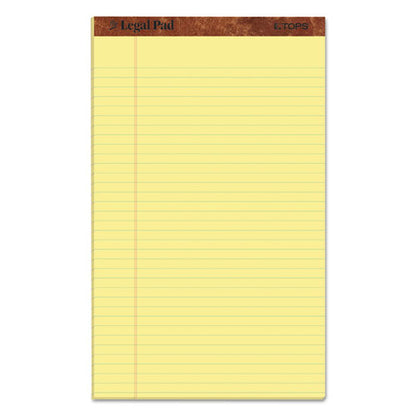 The Legal Pad Plus Ruled Perforated Pads, 40 Pt. Back, Wide/legal Rule, 50 Canary-yellow 8.5 X 14 Sheets, Dozen
