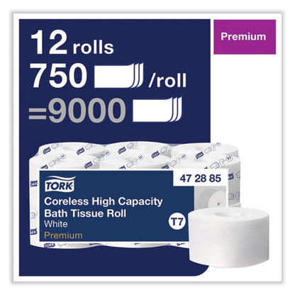 Coreless High Capacity Bath Tissue, 2-ply, White, 750 Sheets/roll, 12 Rolls/carton