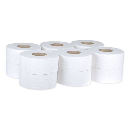 Universal Jumbo Bath Tissue, Septic Safe, 2-ply, 3.48" X 1,000 Ft, White, 12 Rolls/carton