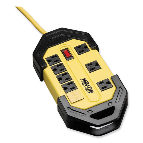 Power It! Safety Power Strip With Safety Covers, 8 Outlets, 15 Ft Cord, Yellow/black