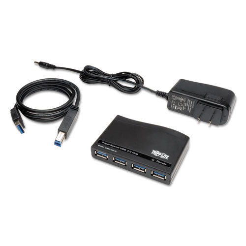 Usb 3.0 Superspeed Hub, 4 Ports, Black